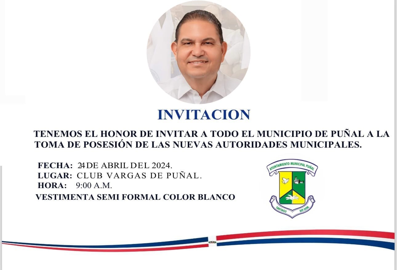 Invitación a la toma de posesión Alcaldía del Municipio de Puñal
